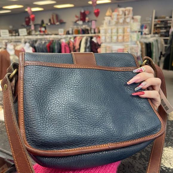 Coach Blue and Brown Leather Crossbody Bag - Picture 3 of 8